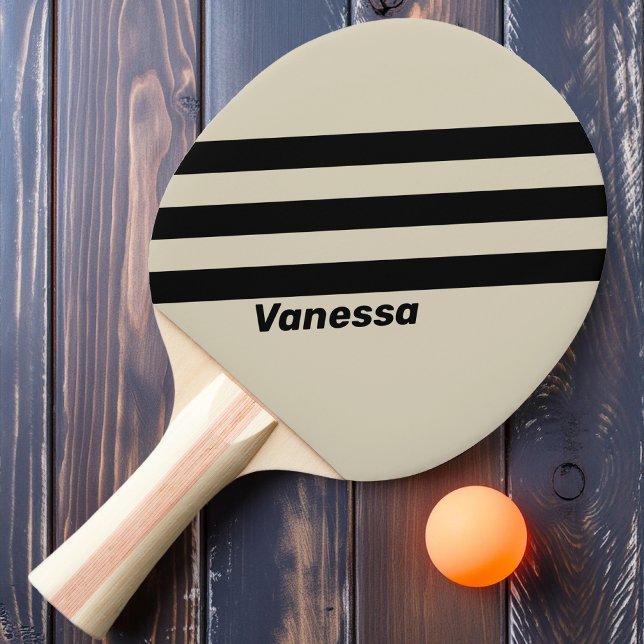 Retro Alabaster Tre Ränder med Namn Pingisracket (Skapare uppladdad)