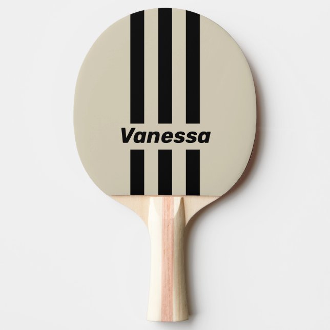 Retro Alabaster Tre Randiga med Namn Pingisracket (Framsidan)