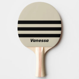 Retro Alabaster Tre Tvärgående Ränder med Namn Pingisracket