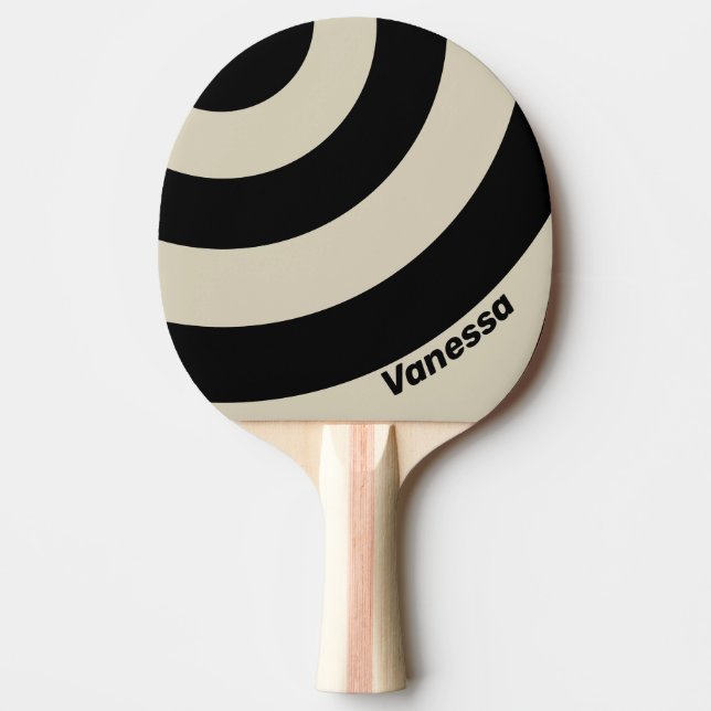 Retro Alabaster Trecirkelrand med namn Pingisracket (Framsidan)