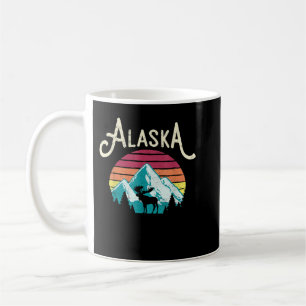Retro Alaska, AK Juneau Berg Vilda djur Älg Kaffemugg