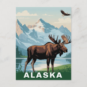 Retro Alaska Älgberg Vykort