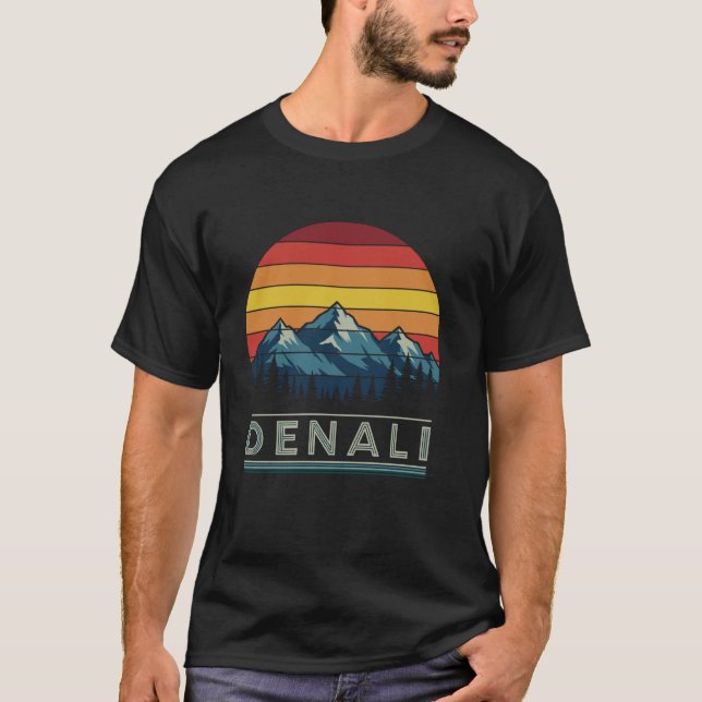 Retro Alaska Denali National Park Tröja för män Wo (Framsida)