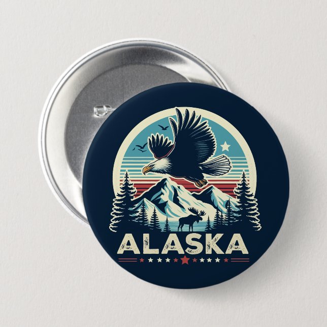 Retro Alaska Knapp (Framsida & baksida)
