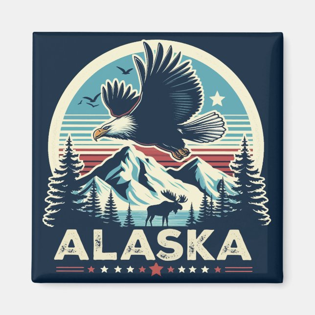 Retro Alaska Magnet (Framsidan)