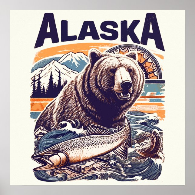 Retro Alaska Nature Poster (Framsidan)