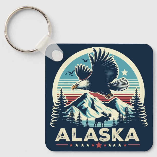 Retro Alaska Nyckelring (Framsida)