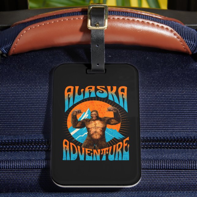 Retro Alaska Sasquatch BergsÄventyr Bagagebricka (Framsida Insitu 2)