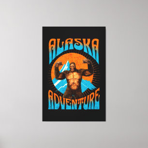 Retro Alaska Sasquatch BergsÄventyr Canvastryck