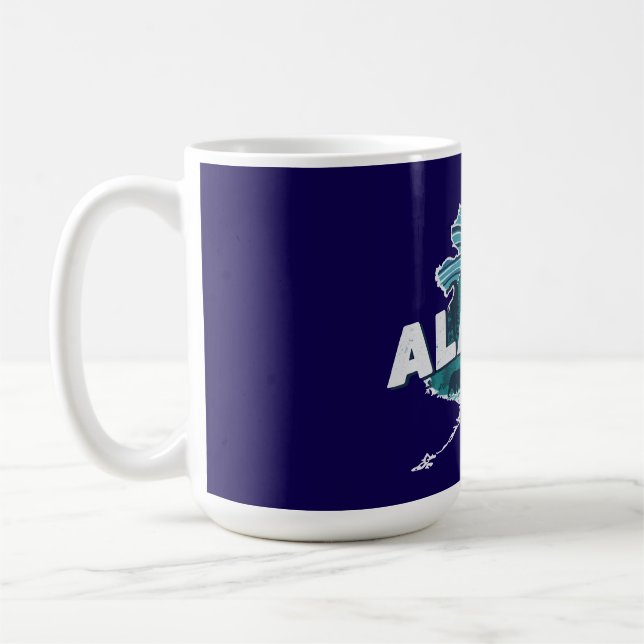 Retro Alaska Scenisk Silhuett   Kaffemugg (Vänster)
