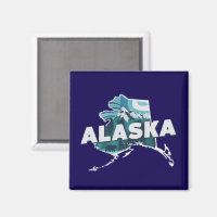 Retro Alaska Scenisk Silhuett  