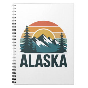 Retro Alaska Solnedgångs Äventyr  Anteckningsbok