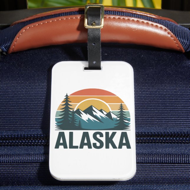 Retro Alaska SolnedgångsÄventyr  Bagagebricka (Framsida Insitu 2)
