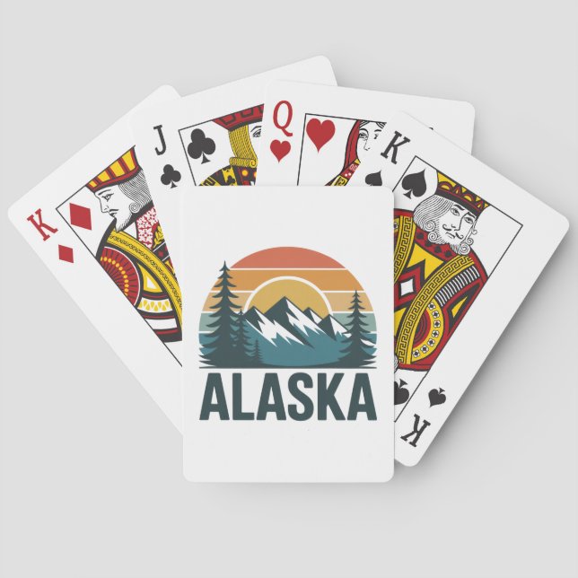 Retro Alaska SolnedgångsÄventyr  Casinokort (Baksidan)