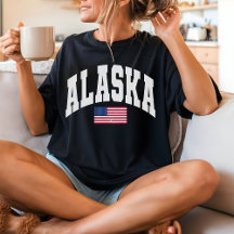 Retro Alaska Tröja, USA Patriotisk Present för Kvi