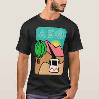Retro Albuquerque Sunrise Sandia Mountains Tram T Shirt