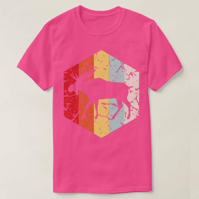 Retro Älg Siluett T Shirt (Design framsida)