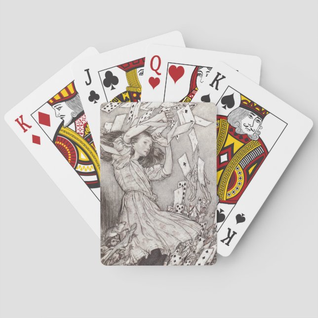 Retro Alice Falling Cards Victorian Design Casinokort (Baksidan)