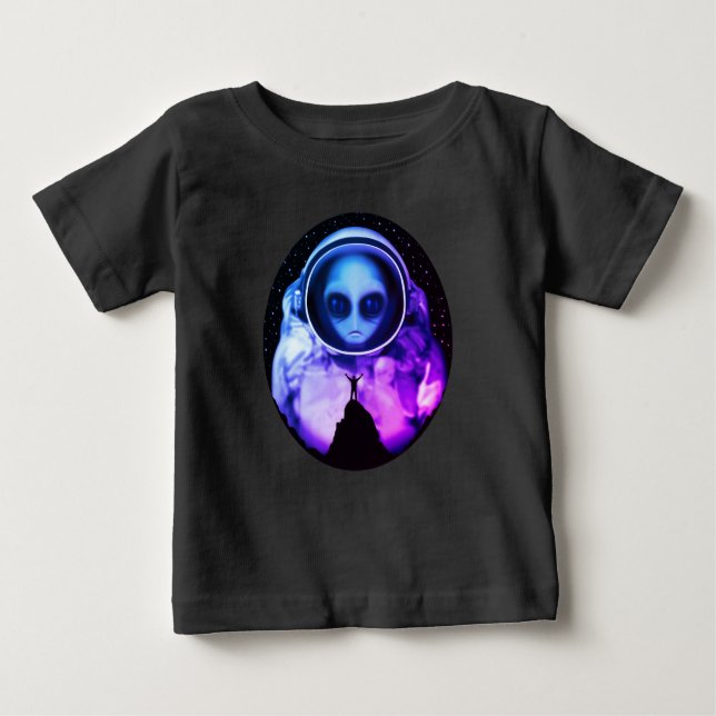 Retro Alien Astronaut T Shirt (Framsida)