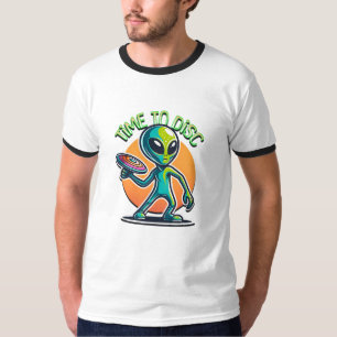 Retro Alien Disk Golf T Shirt