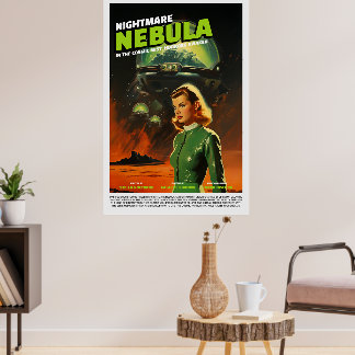 Retro Alien Sci-Fi Film Inspirerad Väggposter Poster