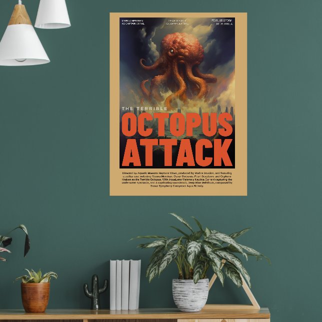 Retro Alien Sci-Fi Film Inspirerad Väggposter Poster (Vardagsrum 1)