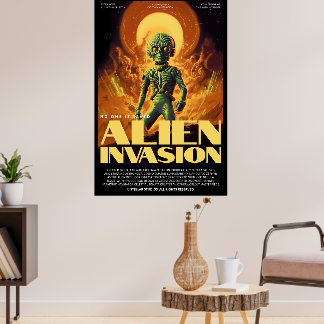 Retro Alien Sci-Fi Film Inspirerad Väggposter Poster