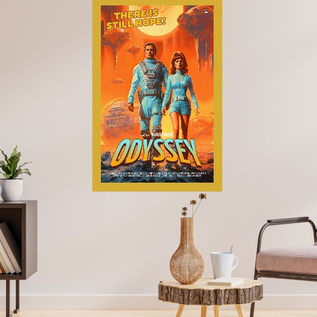 Retro Alien Sci-Fi Movie Inspired Wall Poster (Vardagsrum 3)