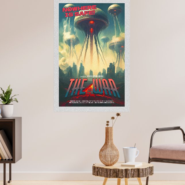 Retro Alien Sci-Fi Movie Inspired Wall Poster (Vardagsrum 3)