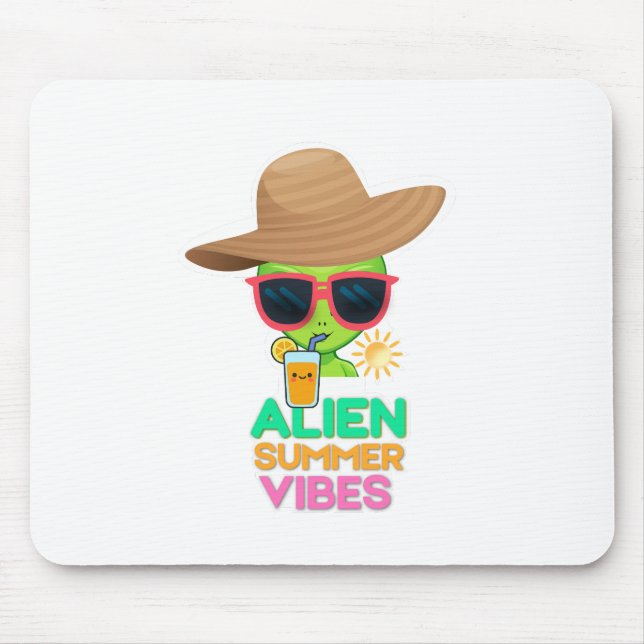 Retro Alien Sommar Strand Vibes Musmatta (Framsidan)