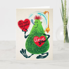 Retro Alien Valentines Dag-kort Helgkort