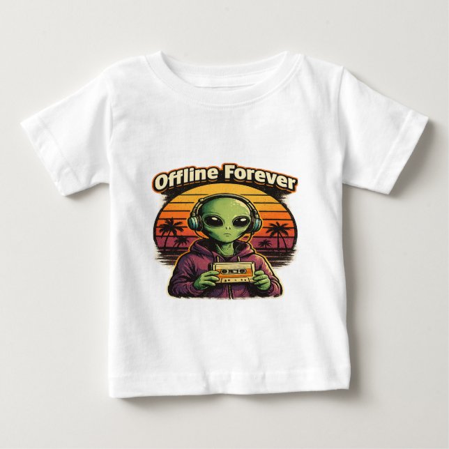 Retro Alien Vintage Estetisk T-Shirt (Framsida)
