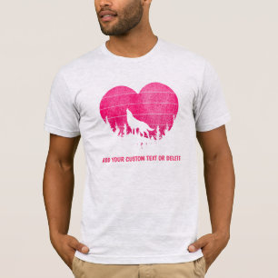 Retro Alla hjärtans dag Gift Valentine Varg Älskar T Shirt
