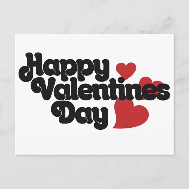 Retro Alla hjärtans dag Helg Vykort (Framsida)