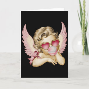 Retro Alla hjärtans dag Hjärt Sungles Cupid Blåser Kort