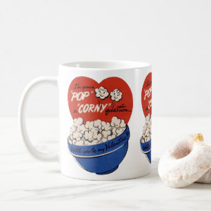 Retro Alla hjärtans dag, Popcorn Ställ en Fånig Fr Kaffemugg
