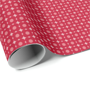 Retro Alla hjärtans dag Röd Rosa Modernt Blommönst Presentpapper