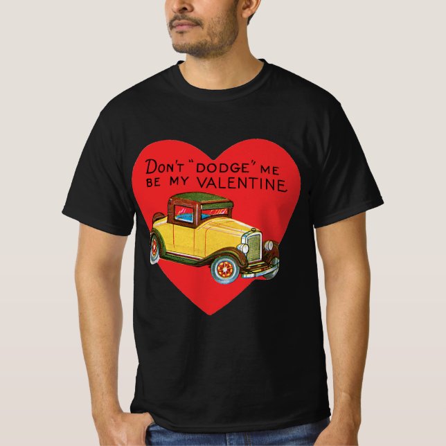 Retro Alla hjärtans dag, undvik mig inte, bli min  T-shirt (Framsida)