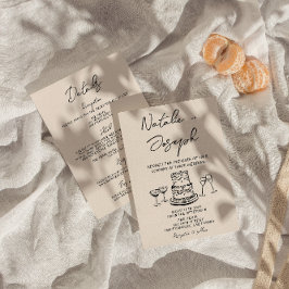 Retro allt i ett Hand plockade skrivet Quirky Bröl Inbjudningar