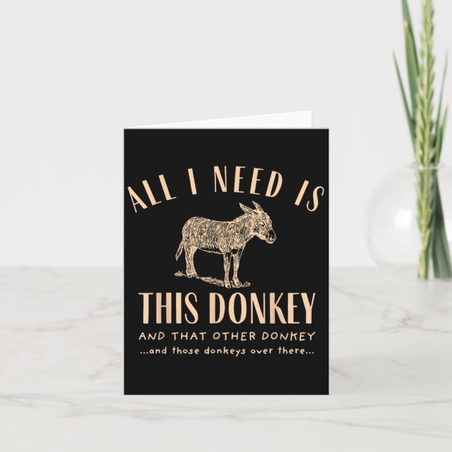 Retro allt jag behöver är den här donkey och den a kort (Framsida)