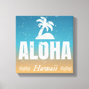 Retro Aloha Hawaii Canvastryck