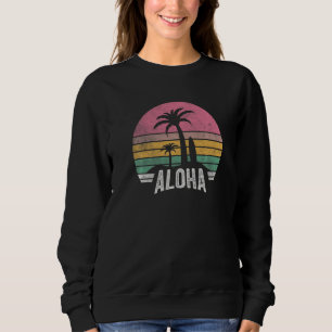 Retro Aloha Hawaii Hawaiian Island Handflatan Beac T Shirt