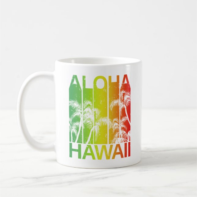 Retro Aloha Hawaii Kaffemugg (Vänster)