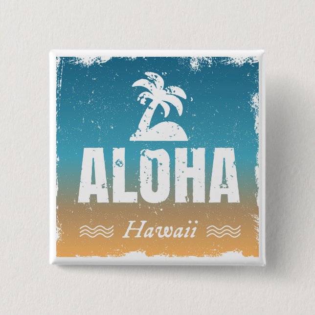 Retro Aloha Hawaii Knapp (Framsida)