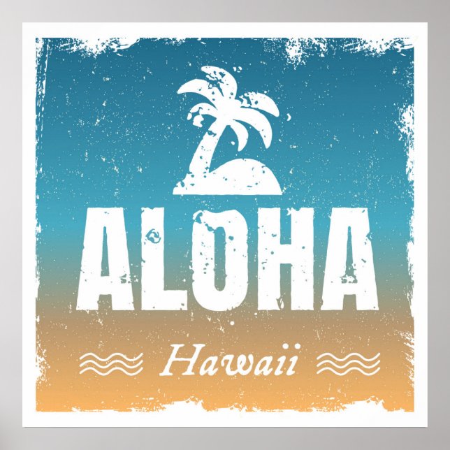 Retro Aloha Hawaii Poster (Framsidan)