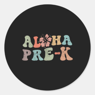 Retro Aloha Pre k Teacher Summer Vacation Beach Ha Runt Klistermärke