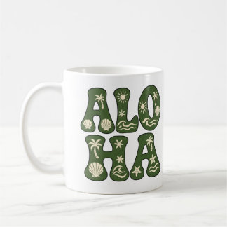 Retro Aloha Tropisk Strand Estetik Anpassad Kaffemugg