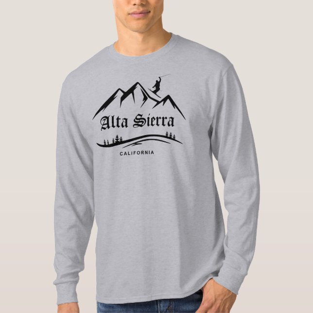 Retro Alta Sierra Ski Sunset T Shirt (Framsida)