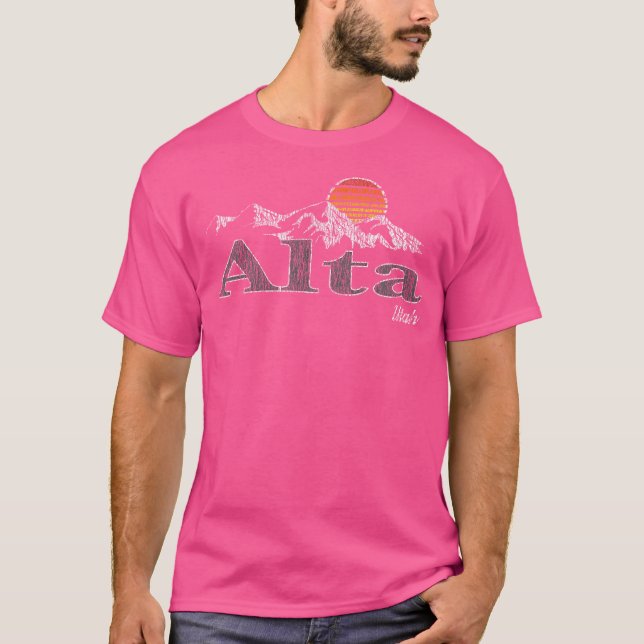 Retro Alta Utah Mountain T Shirt (Framsida)