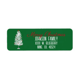Retro Aluminium Julgran Returadress Etikett